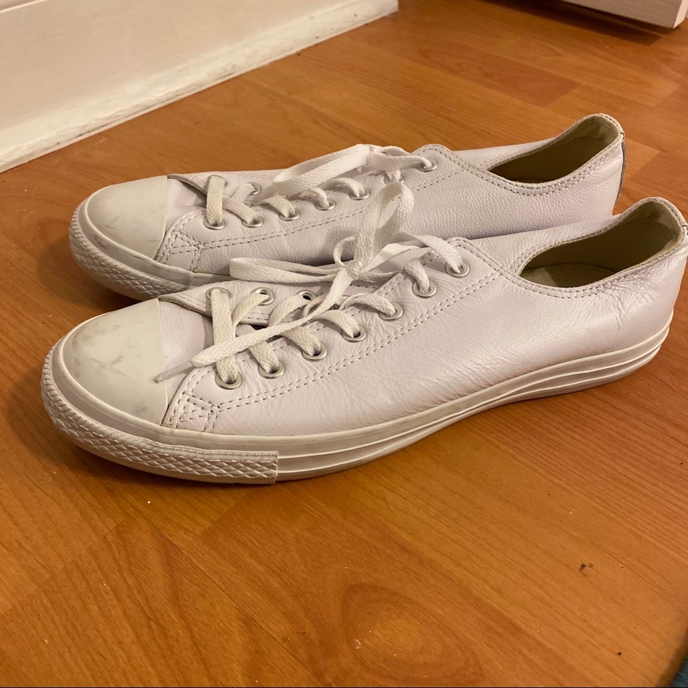 White Leather Converse - image 2